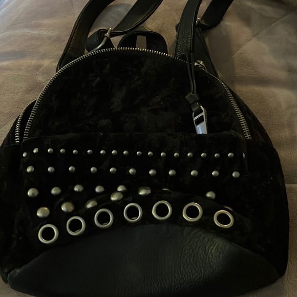 Steve Madden Black Edgy Backpack with Metallic Accents - Picture 1 of 2